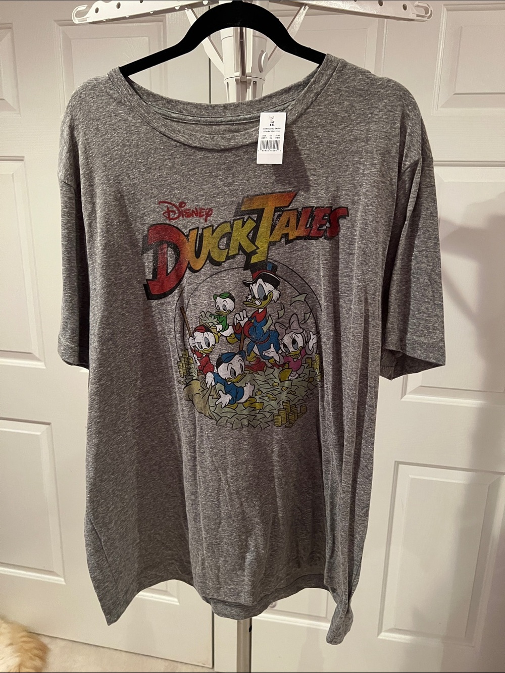 Disney Gray DuckTales Crewneck Tee with Multicolor Logo 2XL NWT